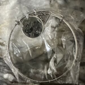 Dog Mom ~ Paw Print Stainless Steel Charms Open Style Expandable Bangle